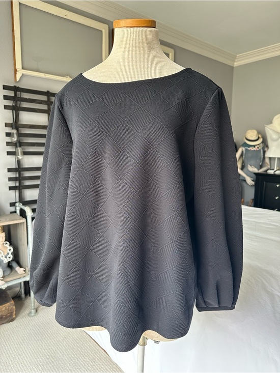 Chico's Tops - Chico's Black Quilted Balloon-Sleeve top, size XL (3)